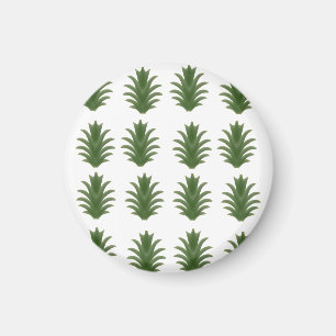 Minimalist Green Leaf Botanical Paper Plate Magnet