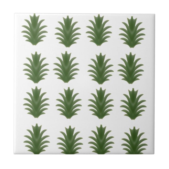 Minimalist Green Leaf Botanical Paper Plate Tile (Front)