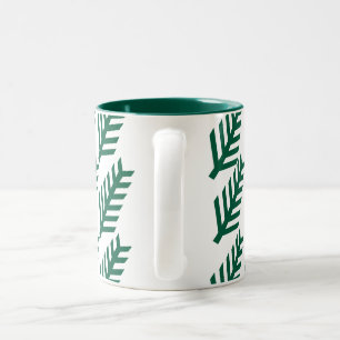 Minimalist Green Leaf Pattern Mug – Eco Style Drin