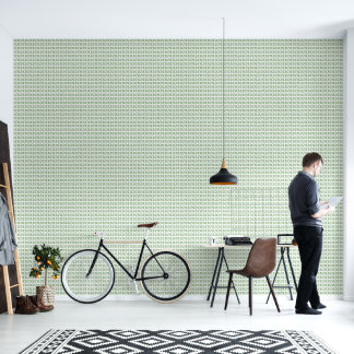 Minimalist Green Leaves Pattern Wallpaper