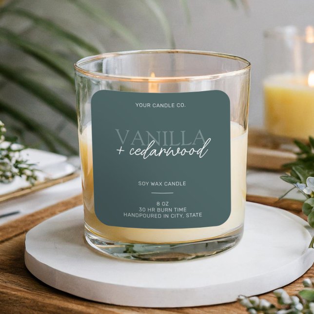 Minimalist Green Modern Candle Label (Creator Uploaded)