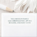 Minimalist Green Modern Christmas Return Address<br><div class="desc">Modern Christmas return address featuring a simple and minimalist design.</div>