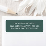 Minimalist Green Modern Christmas Return Address<br><div class="desc">Modern Christmas return address featuring a simple design with your return address over a solid colour background.</div>