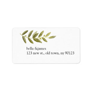 Minimalist Green Olive Branch Address Labels