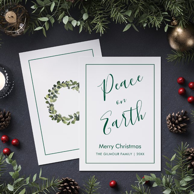 Minimalist|Green Peace on Earth Christmas Card (Creator Uploaded)