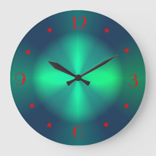 Minimalist Green Red Illuminated  >Wall Clocks