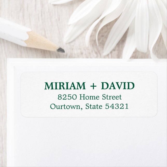 Minimalist Green Serif Name + Return Address (Insitu)