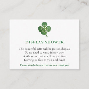 Minimalist Green St Patricks Day Display Shower Enclosure Card