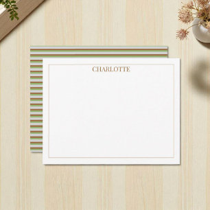 Minimalist Green Stripes Classic Chic Modern Card