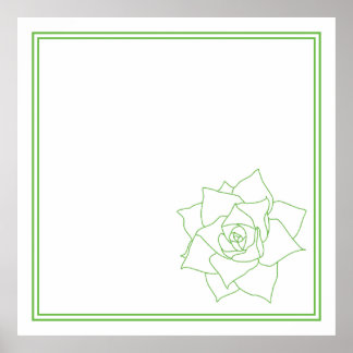 Minimalist Green Succulent Wall Art
