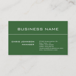 Minimalist Green Trendy Manager Business Card