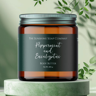 Minimalist Green Waterproof Cosmetics Jar Label