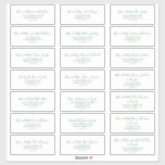 Minimalist Green Wedding Guest Address Labels<br><div class="desc">These minimalist green wedding guest address labels are perfect for a simple wedding. The modern romantic design features classic green and white typography paired with a rustic yet elegant calligraphy with vintage hand lettered style. Customisable in any colour. Customise each label with the name and address of your guests. 21...</div>