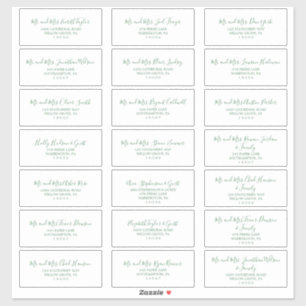 Minimalist Green Wedding Guest Address Labels