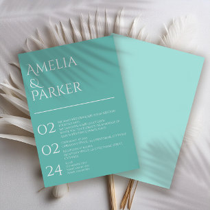 Minimalist Green Wedding Invitation