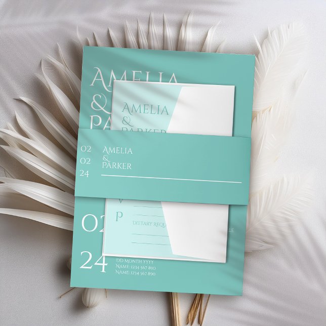 Minimalist Green Wedding Invitation Belly Band (Creator Uploaded)