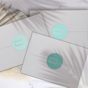Minimalist Green Wedding Invitation Sticker Label