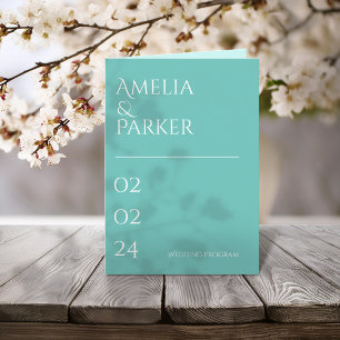 Minimalist Green Wedding Program Programme