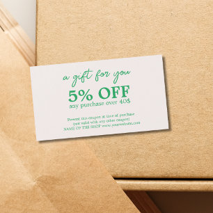 Minimalist Green White Bold Coupon 