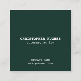 Minimalist Green White QR Code Networking Square Business Card
