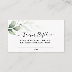 Minimalist greenery Diaper Raffle Enclosure Card