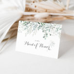 Minimalist Greenery Eucalyptus Bridal Party  Thank You Card<br><div class="desc">This minimalist greenery eucalyptus bridal party thank you card is perfect for a rustic wedding. The design features watercolor elegant green eucalyptus leaves.</div>