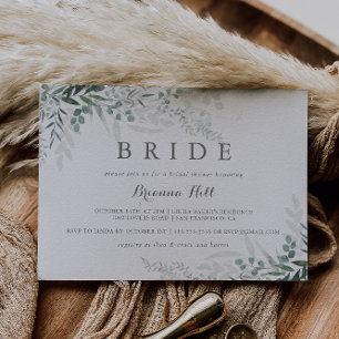 Minimalist Greenery Eucalyptus Bride Bridal Shower Invitation