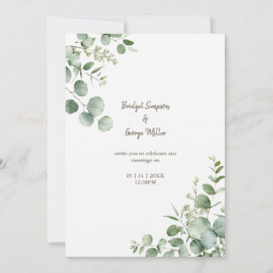 Minimalist Greenery Eucalyptus Wedding Elegance Invitation