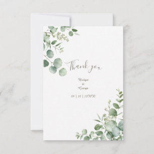 Minimalist Greenery Eucalyptus Wedding Elegance Thank You Card