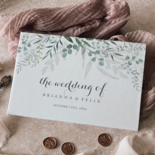 Minimalist Greenery Eucalyptus Wedding Guest Book