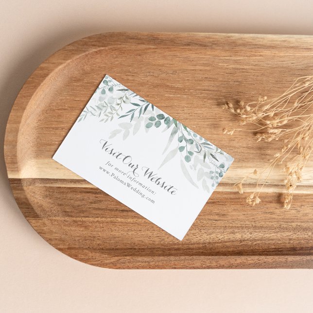 Minimalist Greenery Eucalyptus Wedding Website Enclosure Card (Creator Uploaded)