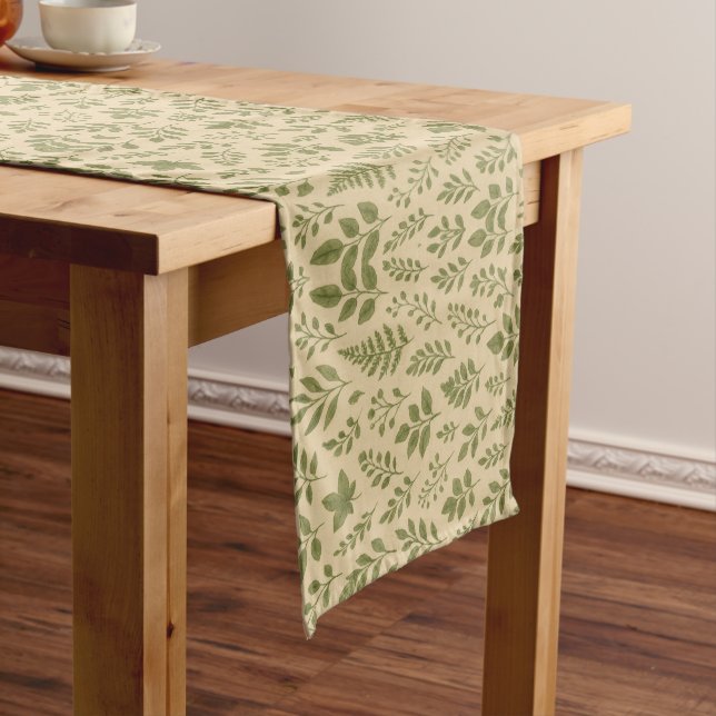 Minimalist Greenery & Fern Short Table Runner (In Situ)