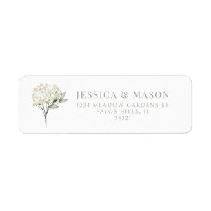 Minimalist greenery floral return address labels