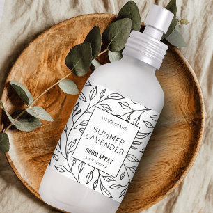 Minimalist Greenery Floral Room Spray Bottle Label