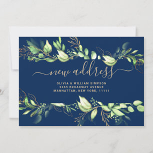 Minimalist Greenery Moving Announcement Card