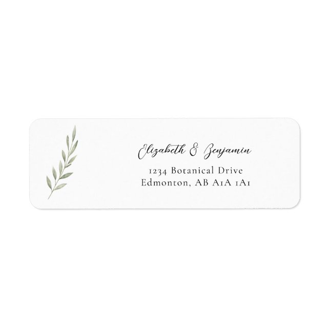 Minimalist Greenery Wedding Elegant Botanical (Front)