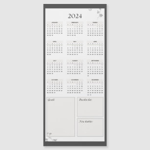 Minimalist Grey 2024 Magnet Calendar