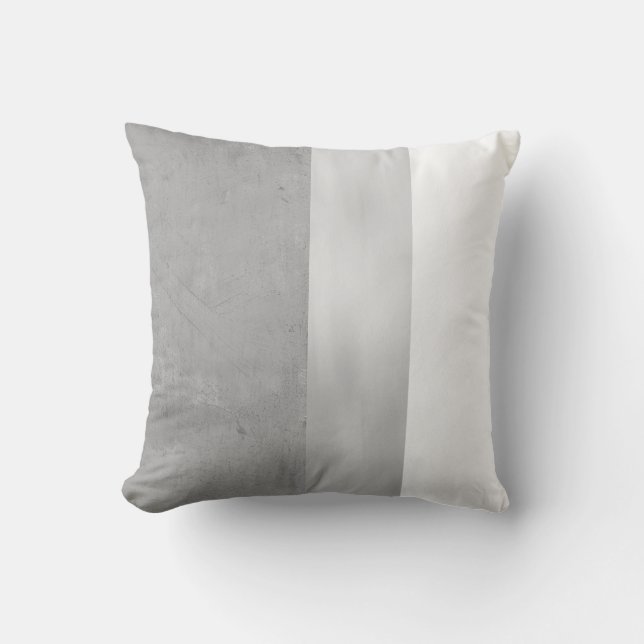 minimalist grey and white design  throw pillow (Front)