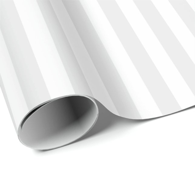 Minimalist Grey and White Stripes Wrapping Paper (Roll Corner)