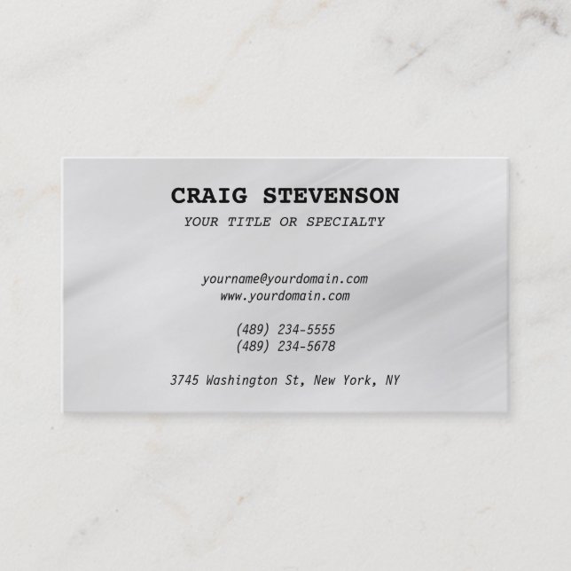 Minimalist Grey Background Charming Business Card (Front)