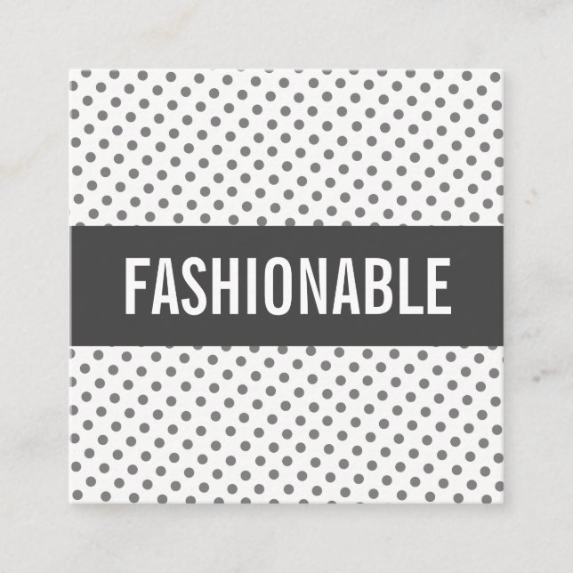 Minimalist / Grey Bar / Dot Pattern Square Business Card (Front)