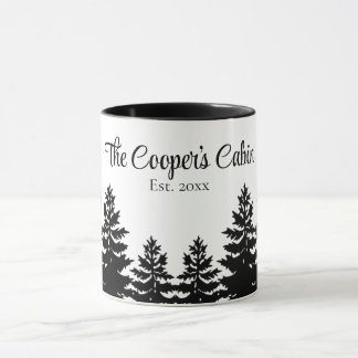 Minimalist grey black pine tree silhouette     mug