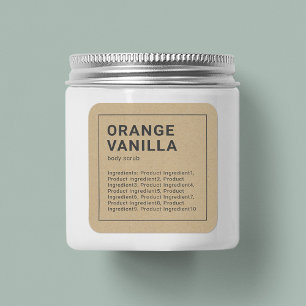 Minimalist Grey Border Ingredients Kraft Label