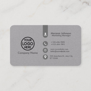 Minimalist Grey Business Card with Logo