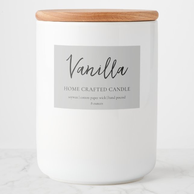 Minimalist Grey Candle Label (Front)