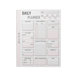 Minimalist Grey Daily Planner - Customisable Name Notepad