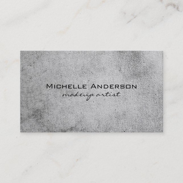 Minimalist Grey Faux Texture Canvas Business Card (Front)