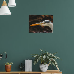 Minimalist Grey Heron Profile Fine Art Print