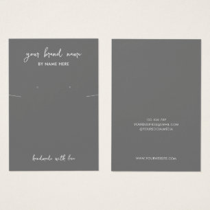 Minimalist Grey Jewellery Earring Display Card