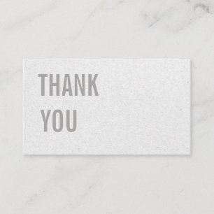 Minimalist Grey Kraft Paper Thank You & Discount Business Card